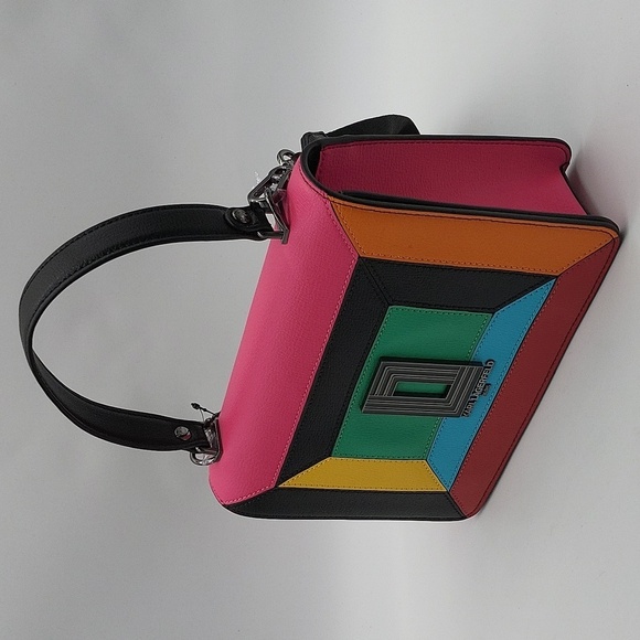 449- Karl Lagerfeld Paris Colorblock Flap Crossbody Bag Made In Vietnam - Picture 2 of 13